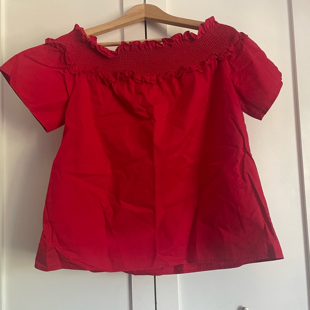 Anthropologie “HD in Paris” red top, size small